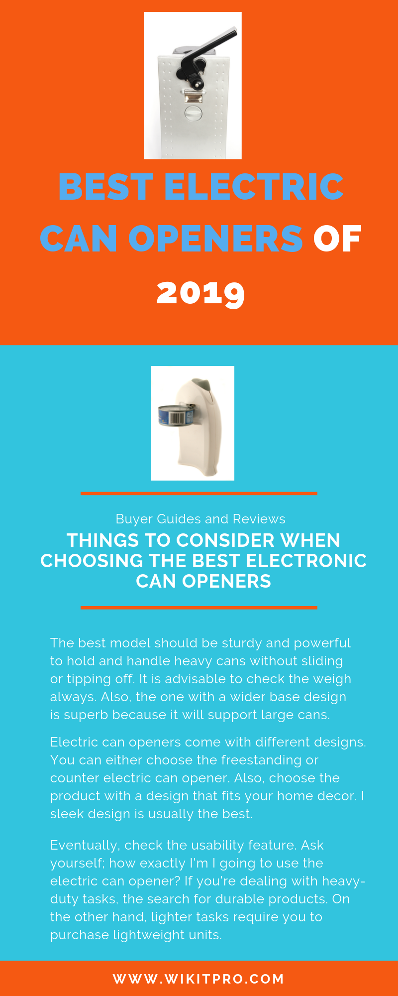 Best Electric Can Openers. Infographics