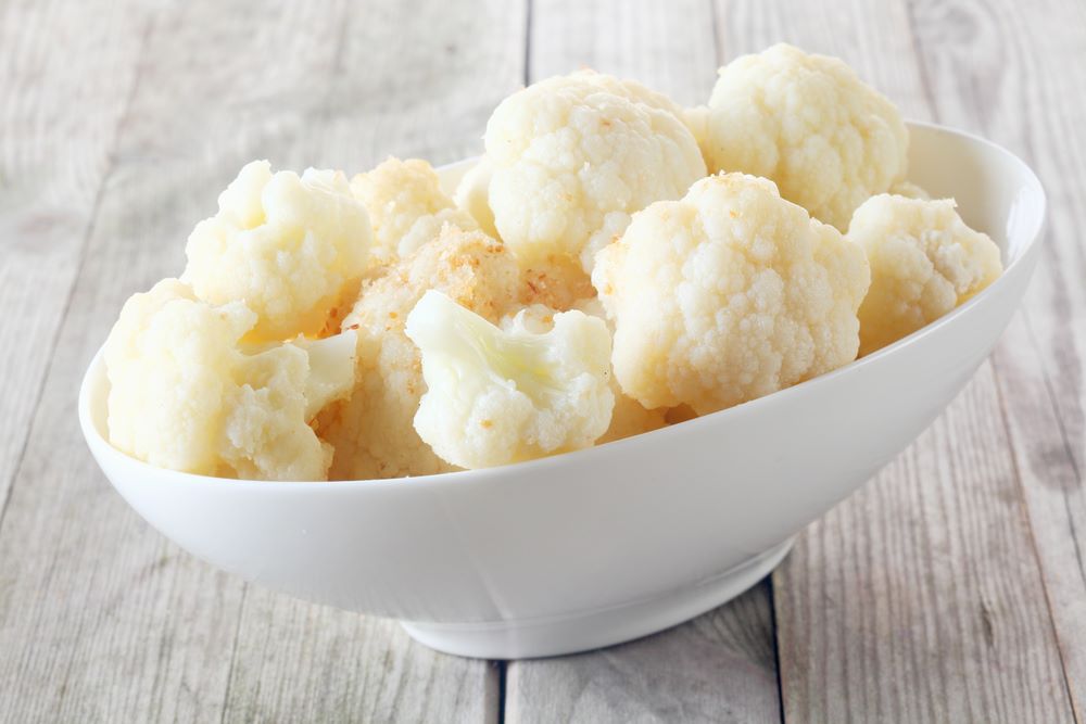 Microwave boiled cauliflower